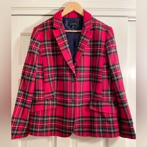Talbots Vibrant Red Plaid Blazer